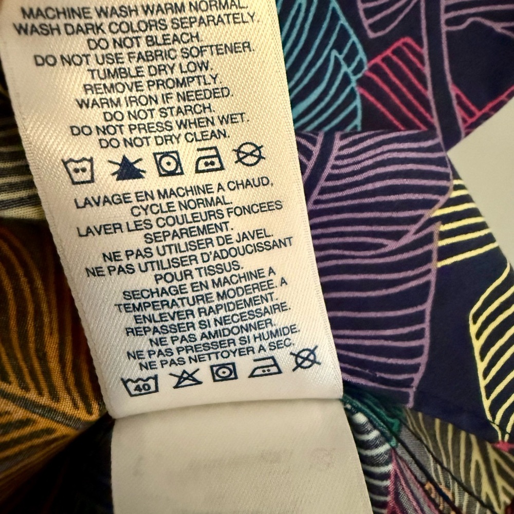 Lands' End Sleeveless Button-Down Top Tropical Vacation Summer - Picture 6 of 8